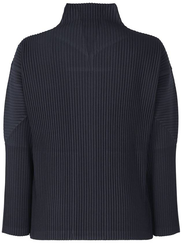 Pleated Zip Up Cardigan Black - ISSEY MIYAKE - BALAAN 3