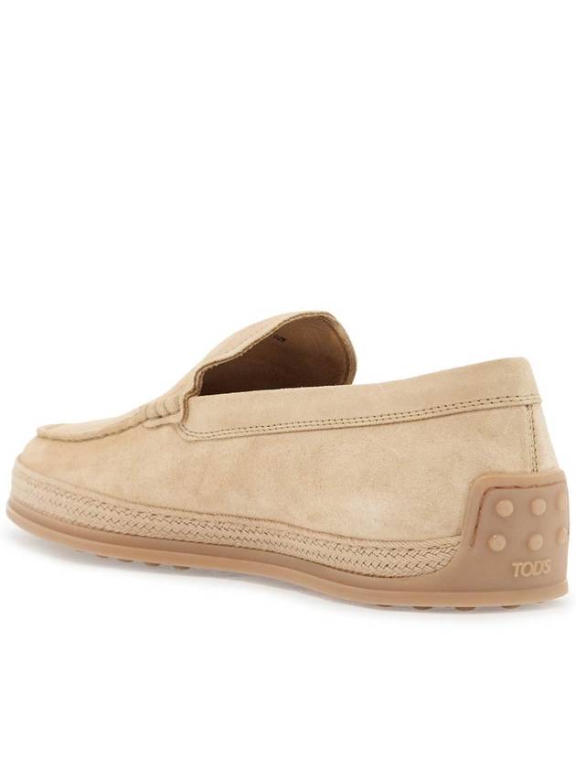 beige woven leather slip-on loafers with rubber sole - TOD'S - BALAAN 3