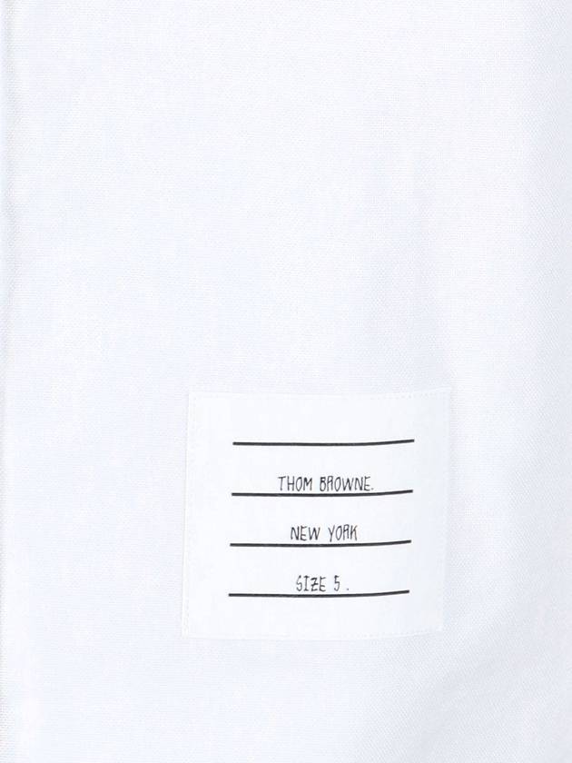 Men's Logo Patch Classic Cotton Long-Sleeve Shirt White - THOM BROWNE - BALAAN 4