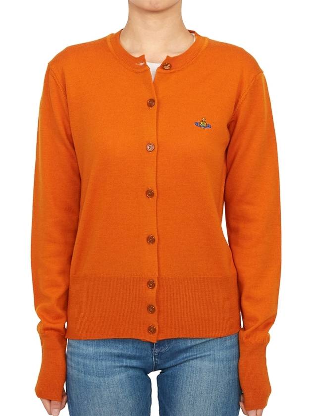 Bea Logo Wool Cardigan Orange - VIVIENNE WESTWOOD - BALAAN 5