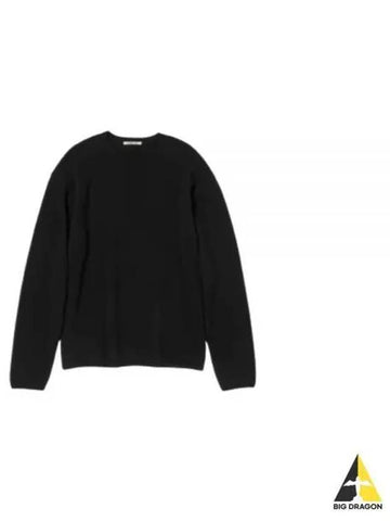 FELTED WOOL KNIT PO A23AP01SF BLACK - AURALEE - BALAAN 1