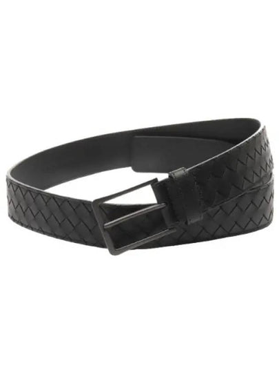 Intrecciato Leather Belt Black - BOTTEGA VENETA - BALAAN 2