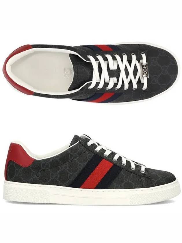 Ace Web GG Supreme Canvas Low Top Sneakers Black - GUCCI - BALAAN 2