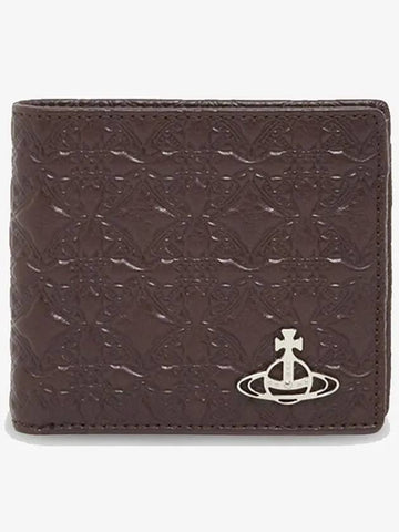 Logo detail George embossed half wallet brown 51120008 D401 - VIVIENNE WESTWOOD - BALAAN 1