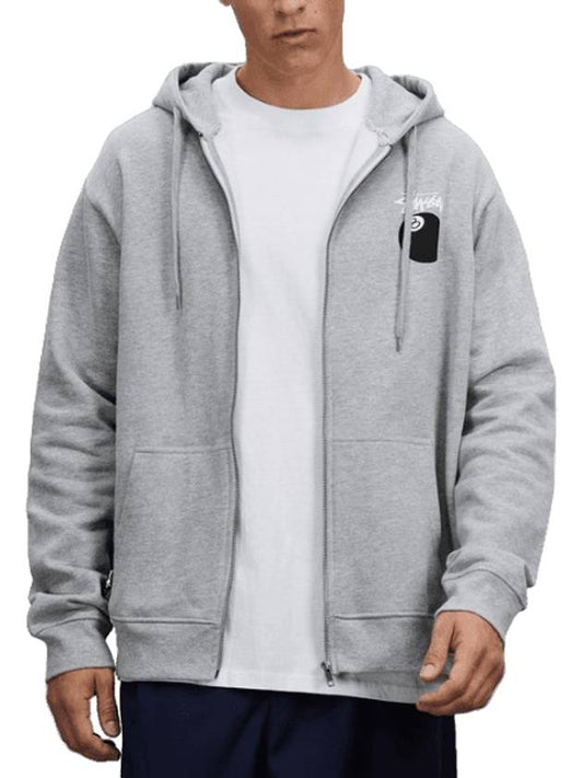 Solid 8 ball hooded zip up gray - STUSSY - BALAAN 1