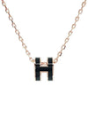 Petite Pop Ache Necklace Black Rose Gold 4HA0734 - HERMES - BALAAN 2