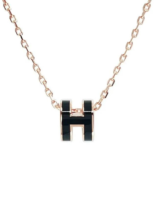 Petite Pop Ache Necklace Black Rose Gold 4HA0734 - HERMES - BALAAN 2