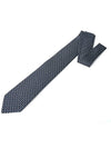 Gancini Pattern Silk Neck Tie Navy - SALVATORE FERRAGAMO - BALAAN 4