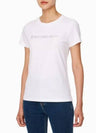 JEANS Women s Slim Fit Institutional Logo Short Sleeve T Shirt J224949 YAF - CALVIN KLEIN - BALAAN 2