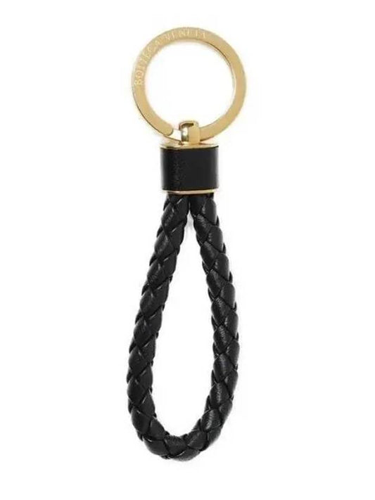 Intrecciato Lambskin Key Holder Black - BOTTEGA VENETA - BALAAN 2