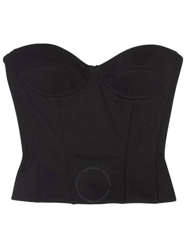 Ribbed Strapless Bustier Top Black - BALENCIAGA - BALAAN 2