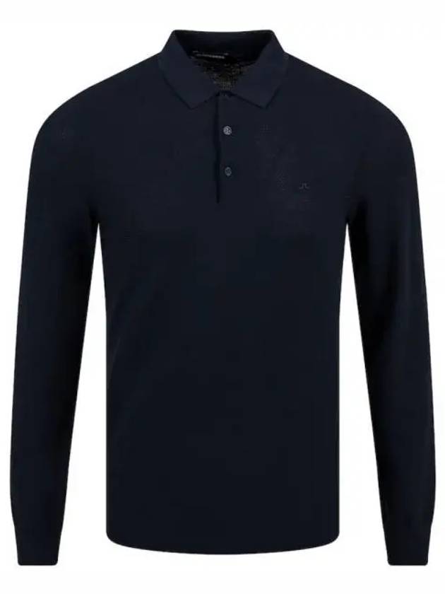 Men's Rowan Mesh Knit Long Sleeve Polo - J.LINDEBERG - BALAAN 2