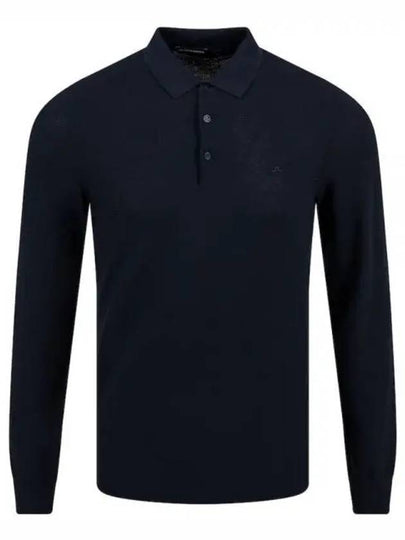 Rowan Mesh Polo Knit Top Navy - J.LINDEBERG - BALAAN 2