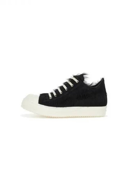 MEN Hairy Low Top Sneakers Black 271517 - RICK OWENS - BALAAN 1