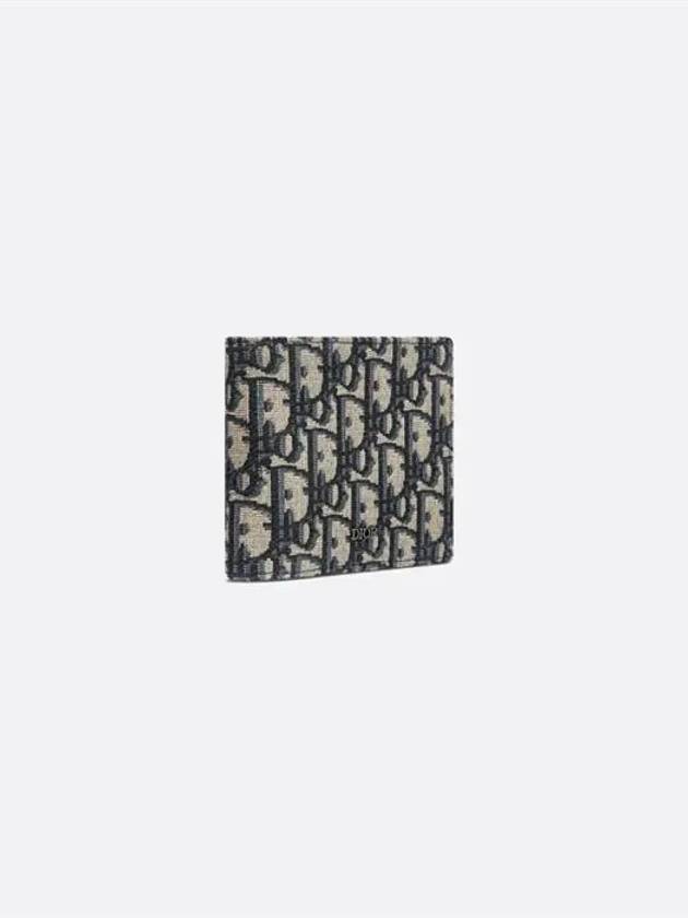 Compact Wallet Beige & Black  Oblique Jacquard - DIOR - BALAAN 3