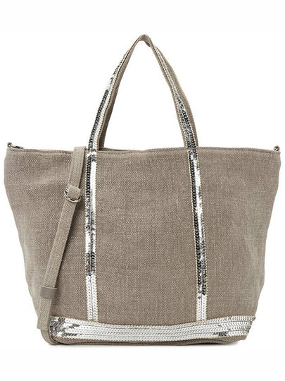 Women's Cabas Small Linen Tote Bag Calcul - VANESSA BRUNO - BALAAN 2