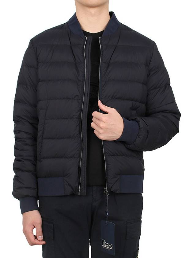 Men's L'aviatore Padded Bomber Jacket Dark Navy - HERNO - 4