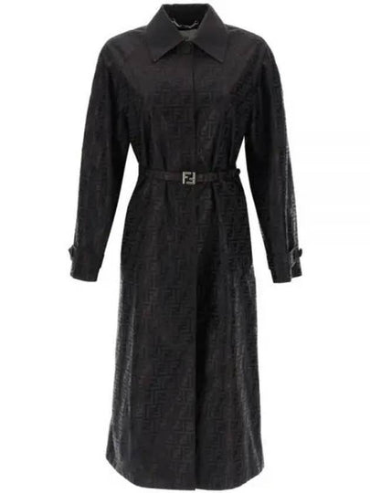 Cotton Blend Trench Coat Black - FENDI - BALAAN 2