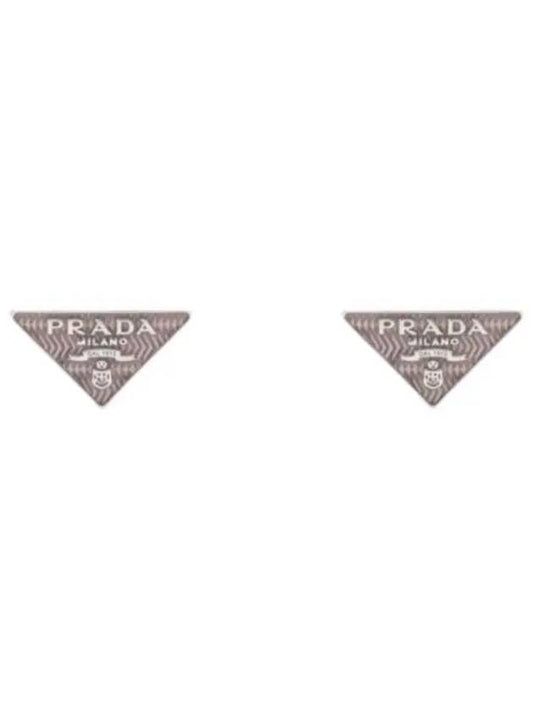 Triangle Logo Earrings Pink - PRADA - BALAAN 2