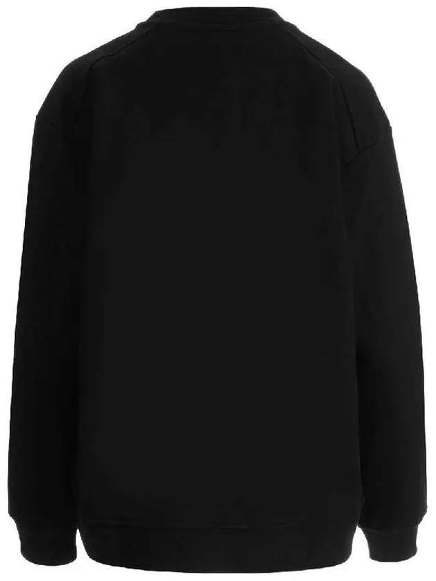 Embroidered Logo Cotton Sweatshirt Black - GANNI - BALAAN 4