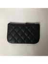 Classic Mini Pouch Grained Calfskin Silver Black - CHANEL - BALAAN 7