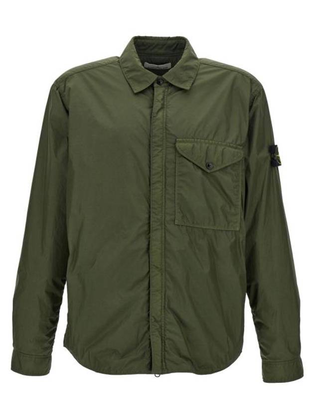 Logo Patch Zip Up Jacket Green - STONE ISLAND - BALAAN 2