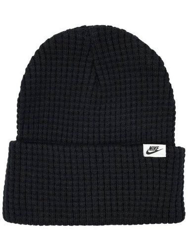 Peak Waffle-Knit Beanie Black - NIKE - BALAAN 1