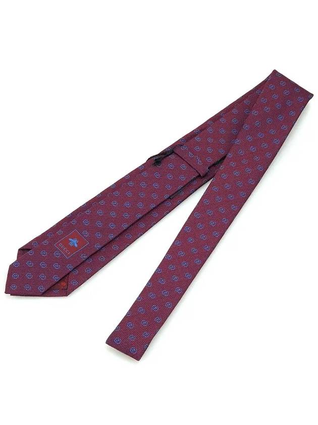 GG pattern silk wool tie burgundy - GUCCI - BALAAN 6