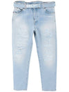 OFF-WHITE Belted Slim Fit Jeans - OFF WHITE - BALAAN 5
