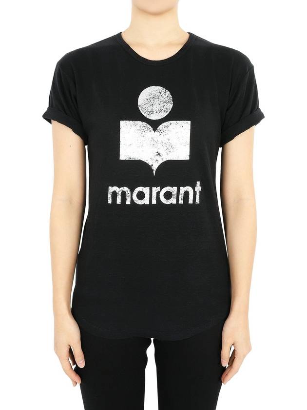 Women s Etoile Coldy Logo Short Sleeve Black Silver TS0004FA A1N10E 01BK - ISABEL MARANT - BALAAN 1