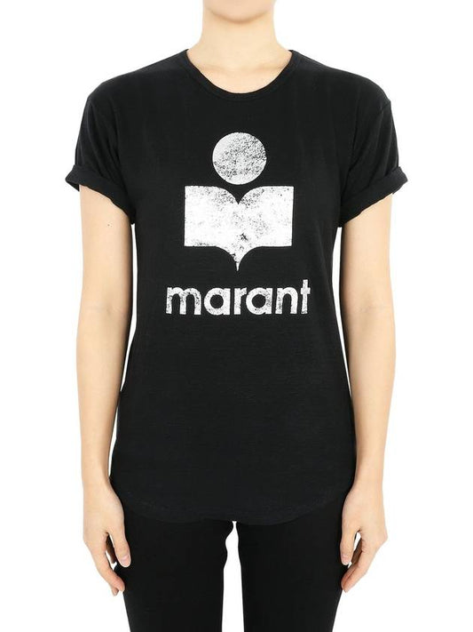 Women s Etoile Coldy Logo Short Sleeve Black Silver TS0004FA A1N10E 01BK - ISABEL MARANT - BALAAN 1