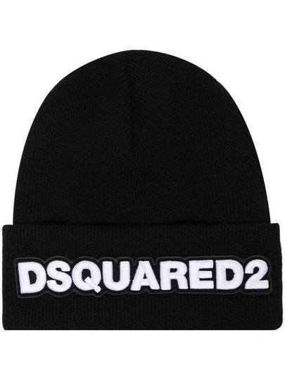 Rib Knit Wool Beanie Black - DSQUARED2 - BALAAN 2