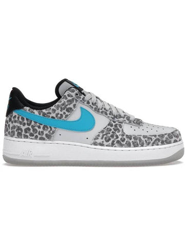 Air Force 1 Leopard Low Top Sneakers Blue Grey - NIKE - BALAAN 1