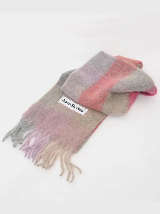 Check Mohair Muffler Fuchsia Lilac Pink - ACNE STUDIOS - BALAAN 2