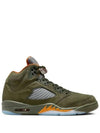 Air Jordan Retro 5 Low Top Sneakers Olive - NIKE - BALAAN 1