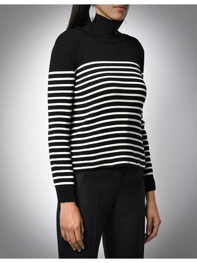 Women's Striped Round Wool Knit 588097 - SAINT LAURENT - BALAAN 3