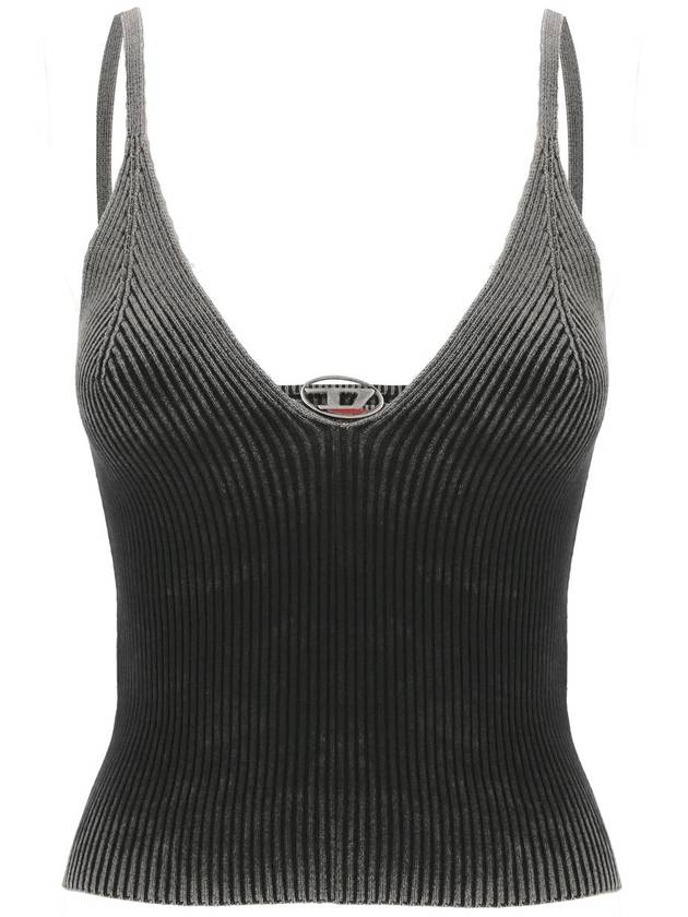 M Laila Faded Ribbed Knit Sleeveless Black - DIESEL - BALAAN 2