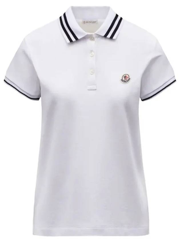 Logo Patch Polo Shirt White - MONCLER - BALAAN 2