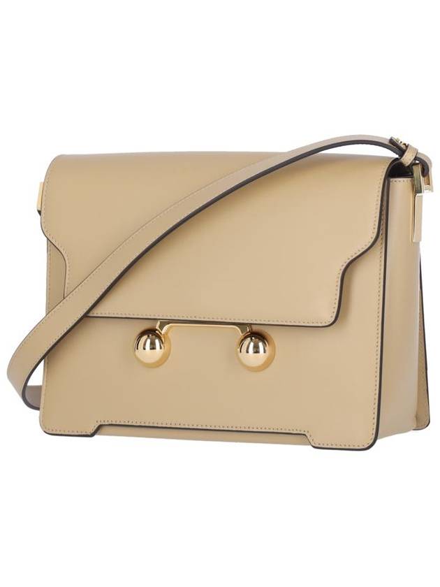 Trunkaroo Medium Leather Shoulder Bag Beige - MARNI - BALAAN 3