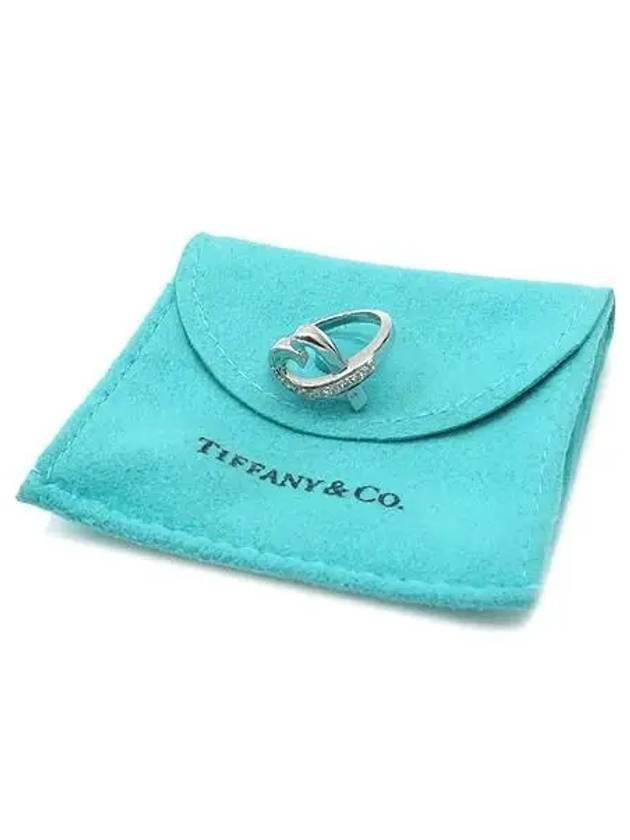 Tiffany 18K 750 White Gold Paloma Picasso Loving Heart 10 Point Diamond Ring No 9 - TIFFANY & CO. - BALAAN 3