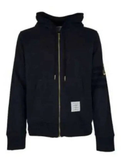 Lightweight Anchor Loopback 4-Bar Zip Up Hoodie Navy - THOM BROWNE - BALAAN 2