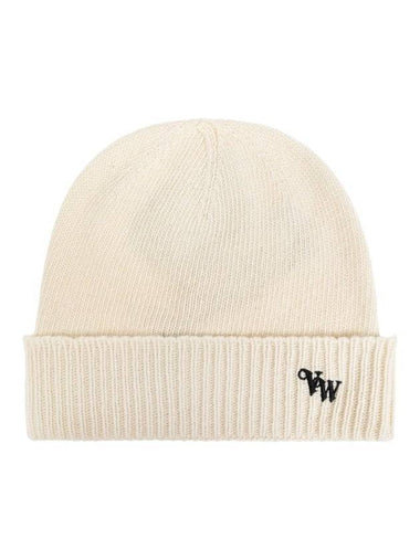 Embroidered Logo Knit Beanie Offwhite - VIVIENNE WESTWOOD - BALAAN 1