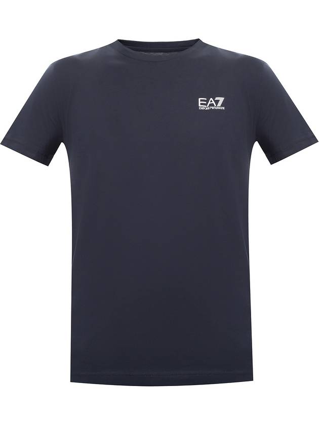 logo print short sleeve t-shirt navy - EMPORIO ARMANI - BALAAN.
