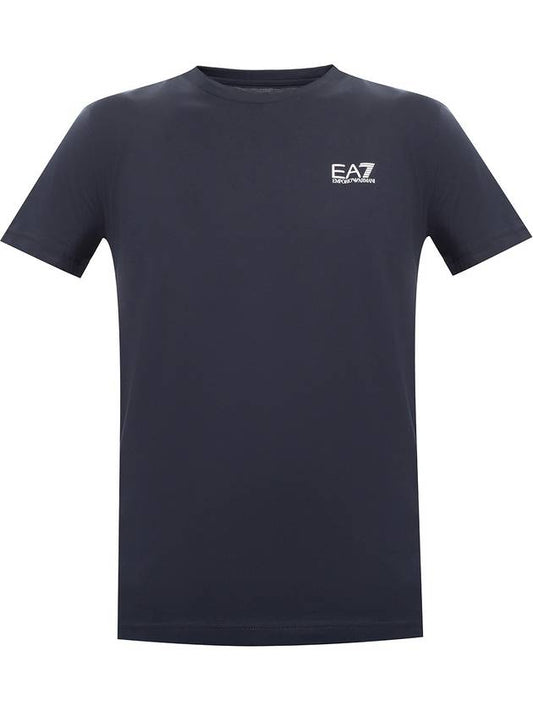 logo print short sleeve t-shirt navy - EMPORIO ARMANI - BALAAN.