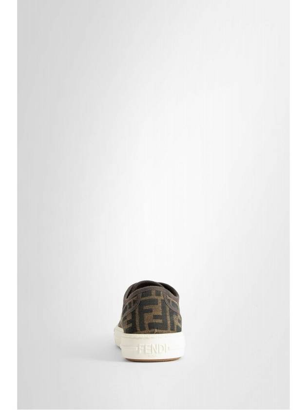 Domino FF Fabric Low Top Sneakers Brown - FENDI - BALAAN 4