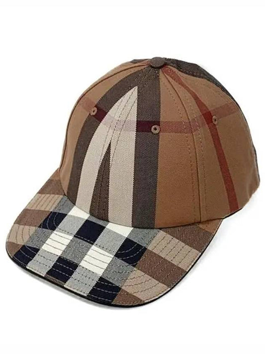 Logo Check Cotton Ball Cap Birch Brown - BURBERRY - BALAAN 2