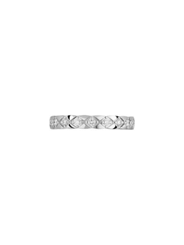 Coco Crush Quilted Diamond Motif White Gold Ring Silver - CHANEL - BALAAN 1