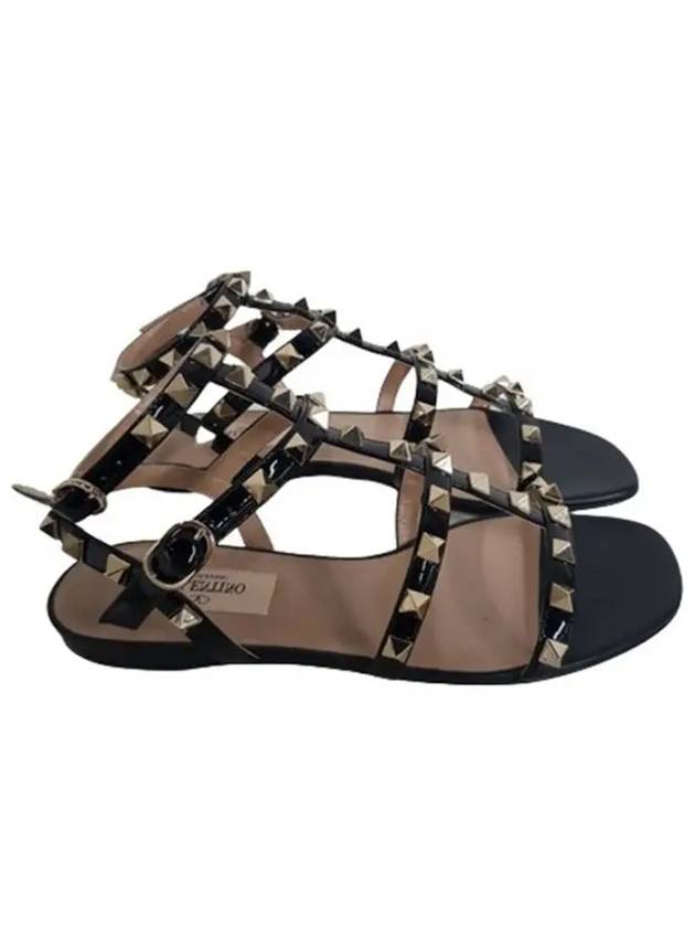 Women's Rockstud Strap Sandals Black - VALENTINO - BALAAN 2