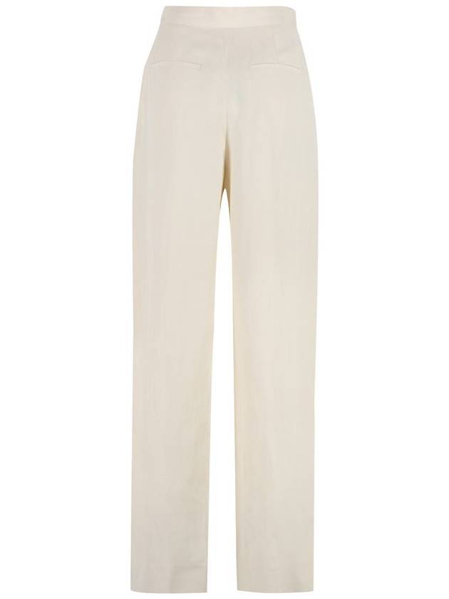 Women's Pleated Wide Pants Buttermilk - STELLA MCCARTNEY - BALAAN 3