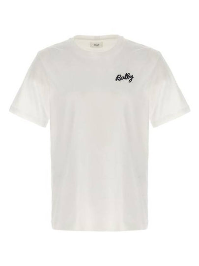 Embroidered Logo Short Sleeve T-Shirt White - BALLY - BALAAN 2